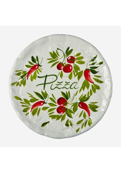 Beyaz Seramik Pizza Tabağı 33 Cm