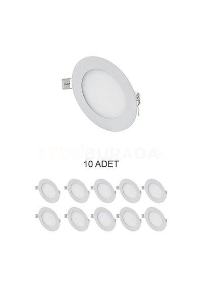 Cata Ct-5144 Slim Led Panel 3w Günışığı Sarı Işık - 10 Lu Paket Beyaz