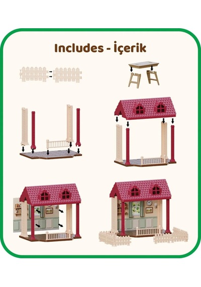 Doğa Ailesi Kır Evi Oyuncak Ev - Tavşan Ailesi Oyun Evi Tavşan Tatil Evi Sylvanian Evi 1 Adet