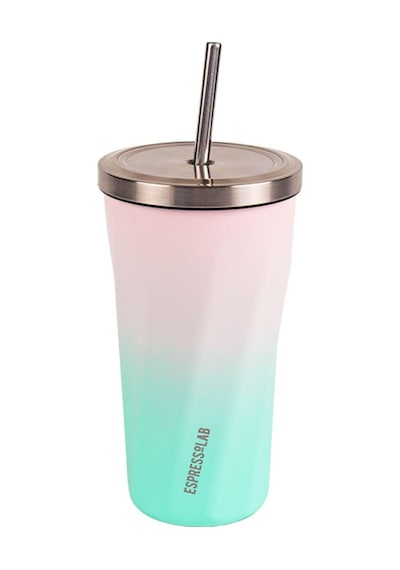 Paslanmaz Çelik Renk Geçişli Pipetli Mug Termos 500 Ml No:79 Çok Renkli