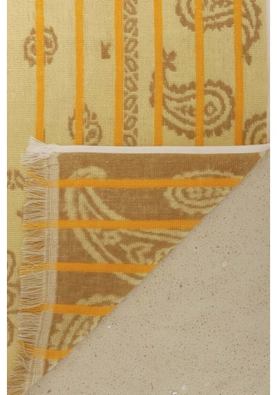Sarı Retro %100 Pamuklu Plaj Havlusu 70x140 Cm