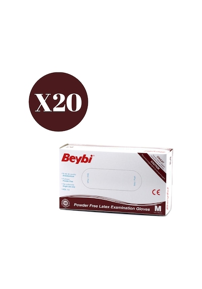 Beybi Lateks Beyaz Pudrasız Muayene Eldiveni 100'lü x 20 Paket