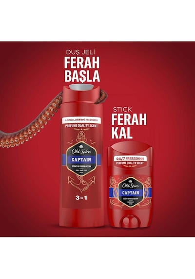 Old Spice Captain Footballer Set Deo Stick 50 Ml+duş Jeli 250 Ml+çorap