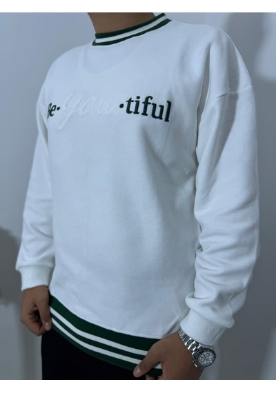 Highlander Be-you-tiful Nakışlı Selanık Kumaş Sweatshirt Siyah
