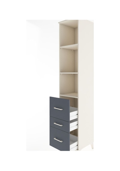 Hyperion Dolap 3 Raflı 3 Çekmeceli 44x44x221 Aytaşı-antrasit Aytaşı