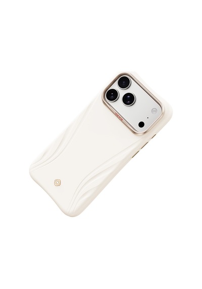 Apple Uyumlu iPhone 18 Pro Max Uyumlu Kılıf M-safe Özellikli Çizgili Logolu Udemos Freedom Serisi Kapak Beyaz