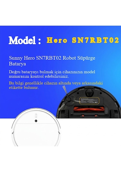 Sunny Hero Sn7rbt02 Robot Süpürge Bataryası 2600 Mah 14.4 V Batarya -  Uyumlu Uzun Ömürlü, Yüksek Performans Pil