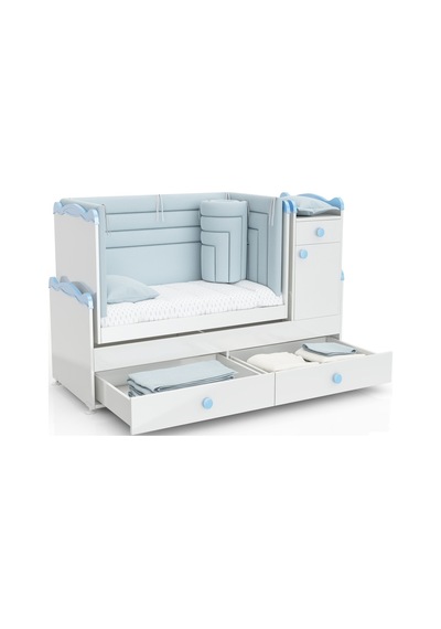 Afillibebek Babysun Büyüyebilen Beşik 60X120 Mavi