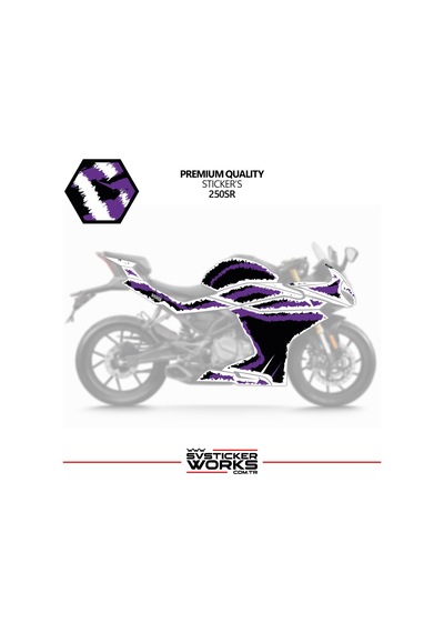 Cfmoto 250sr Kaplama Sticker Air Brush Motor Kaplama Modeli Hazır Kit Tüm Modeller Uyumlu Mor