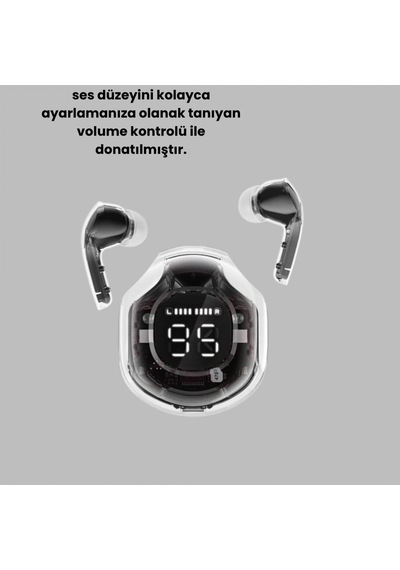 Kablosuz Bluetooth Kulaklık 30 Mm Sürücülü Hifi Ses Ve Mikrofonlu Led Ekranlı 00