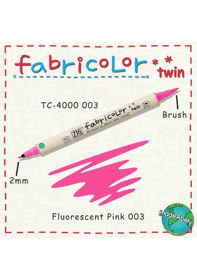 Zig Fabricolor Twin Çift Uçlu Kumaş Boyama Kalemi Floresan Pınk