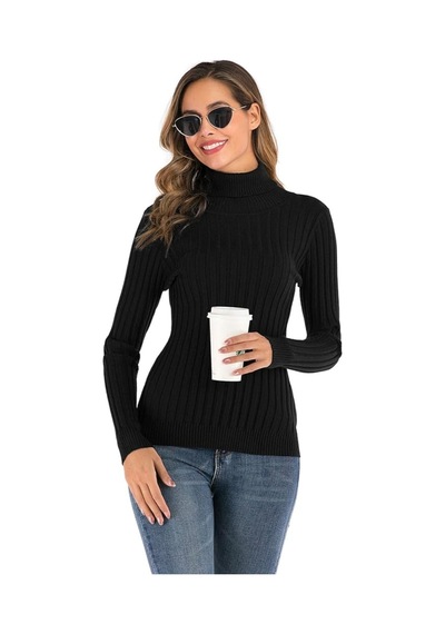 Youknitwear You Patio Balıkçı Yaka Kadın Kazak Siyah