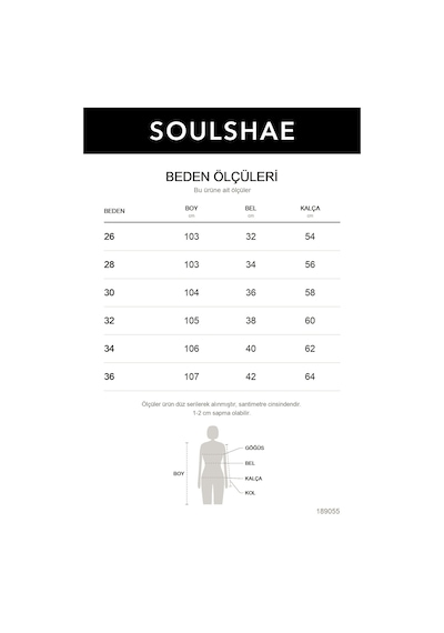 Soulshae Kadın Denim Yüksek Bel Beli Lastikli Pantolon Mavi 1