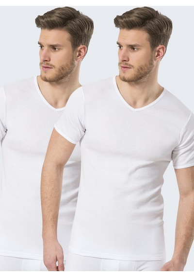 Türen Erkek Ribana V Yaka Fanila 2'li Paket 001