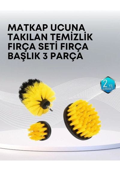 Ers 3 Lü Matkap Ucu Temizlik Fırçası Seti Çok Amaçlı
