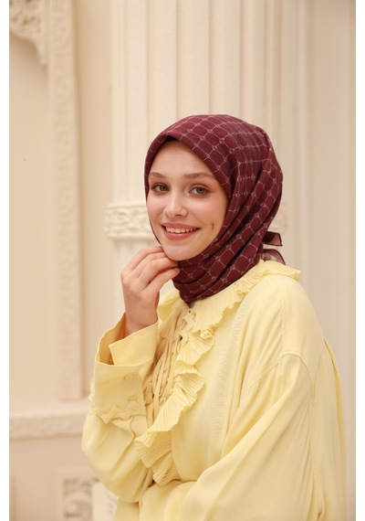 Silk Home Olinda Eşarp 48004-68 Vişne, Gri