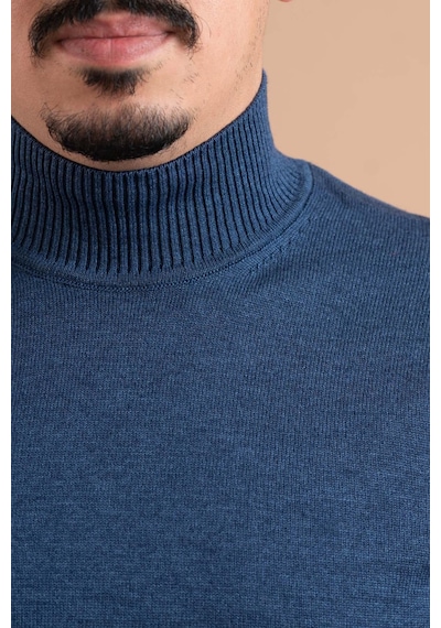 Brng Yarım Balıkçı Slimfit Likralı Erkek Kazak Indigo