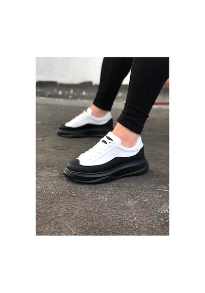 DMR Elegance Jy507 Alone Bağcıklı Cilt Erkek Günlük Sneaker Ayakkabı Cst Beyaz/siyah