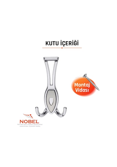 Zepli N Portmanto Askısı, Metal Vestiyer Askısı, Açik Krom Matkrom, Duvar Ve Dolap Askılığı 5'li Set Vidalı