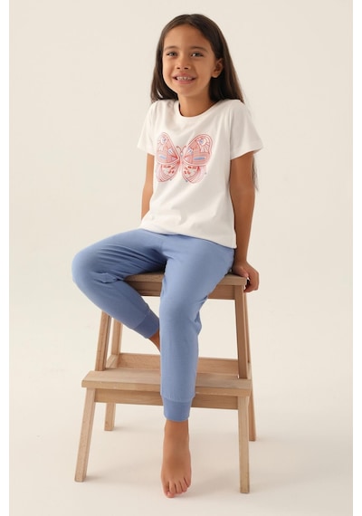 Roly Poly 3390 Garson Butterfly Kız Çocuk Pijama Takımı Krem