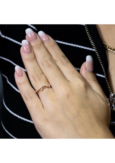 0.10 Karat Rose Thorn Pırlanta Yarımtur Yüzük