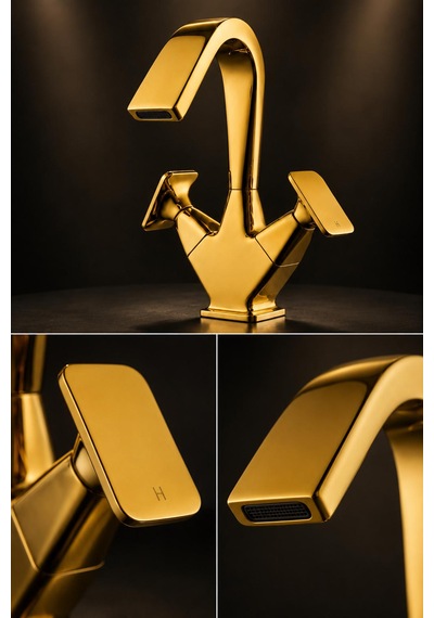 Fontana Fk-1012 Altın Lavabo Bataryası Şık Modern Tasarım Gold Batarya