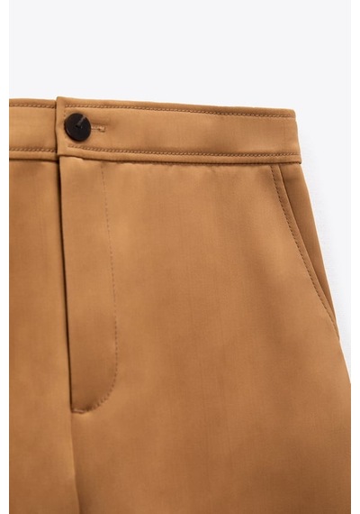 Zara Cepli Chino Bermuda Şort 8757-607 Kremit