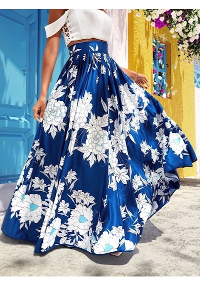 Defymoda Kadın Süprem Etek Mavi