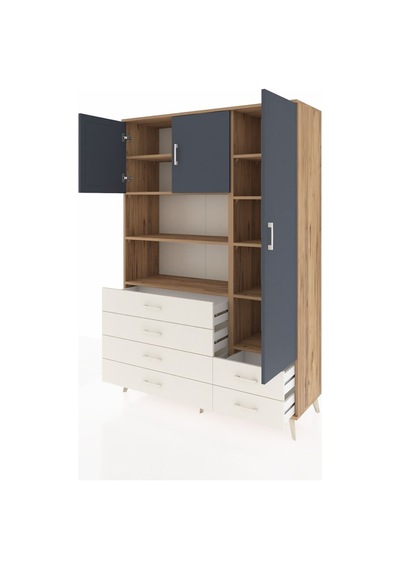 Hyperion Dolap 9 Raflı 6 Çekmeceli 3 Kapaklı 132x44x195 Çam-antrasit/aytaşı Antrasıt/aytası Hyperion Dolap 9 Raflı 6 Çekmeceli 3 Kapaklı 132x44x195 Çam-antrasit/aytaşı Antrasıt/aytası