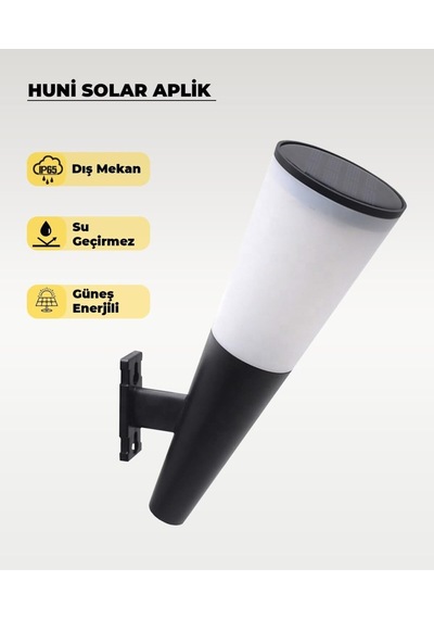 Ac Aydınlatma 8w Huni Solar Duvar Aplik - 3 Renk Işık - Animasyonlu