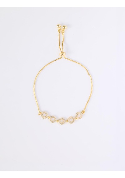 Jimmy Key Jimmy Key Altın Rengi Daire Form Detaylı Ayarlanabilir Bileklik 6sw348825150