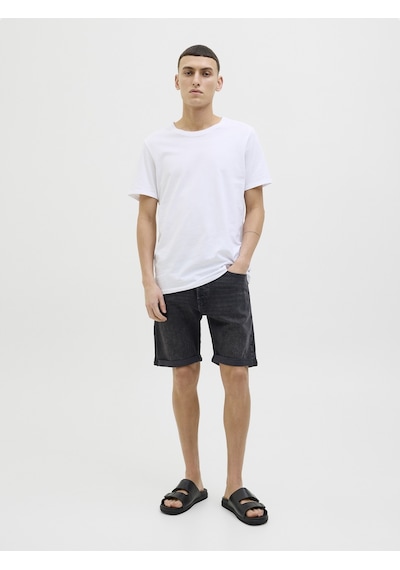 Jack & Jones Jack Jones Erkek Likralı Siyah Kot Şort 12269612 Siyah