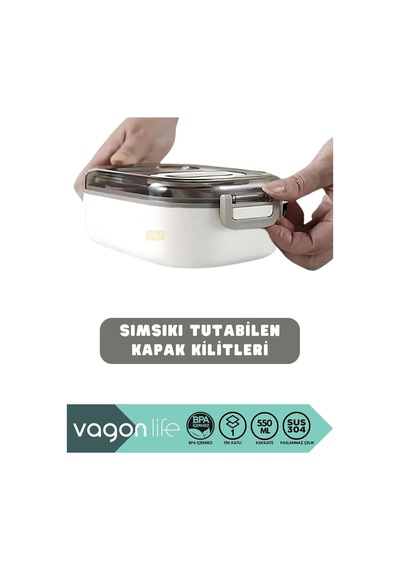 Bento 550ml Lunchbox Tek Katlı Bölmesiz Çelik Sefer Tası Yemek Kutusu Pembe Sku: Smg8690010571489 Açık Mavi
