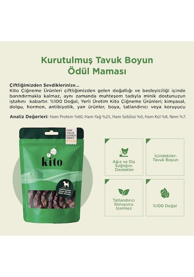 Kito Tavuk Boyun Yetişkin Köpek Ödül Maması 100 G