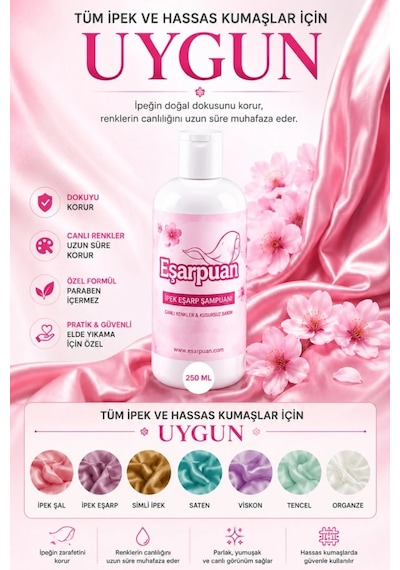 Eşarpuan Eşarpuan İpek Eşarp Şampuanı 250 ML