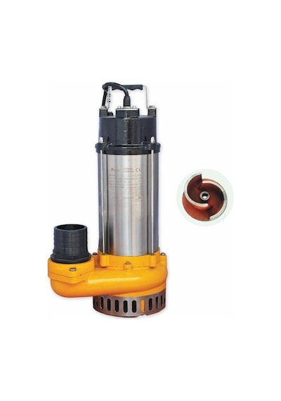 Water Sound V2200f Kirli Su Aktarma, Vortex Fanlı Drenaj Dalgıç Pompa 16 Mt. Yükseklik 40 M³/h