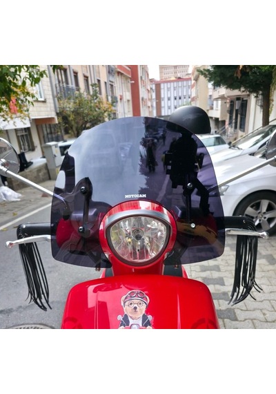 Motocam Arora Malibu 125 Ön Cam 2017-2026 Model 37cm Siyah Renkli 4mm Aparatsız