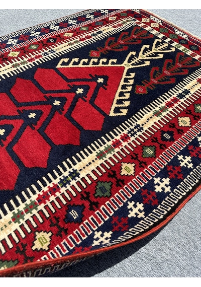 EL DOKUMA 130X200 KİLİM MODELİ HALI KIRMIZI NAMAZLIK SECCADE !