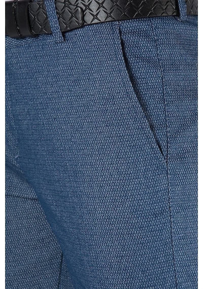 Terapi Men Erkek Mavi Slim Fit Italyan Kesim Keten Pantolon Mavi