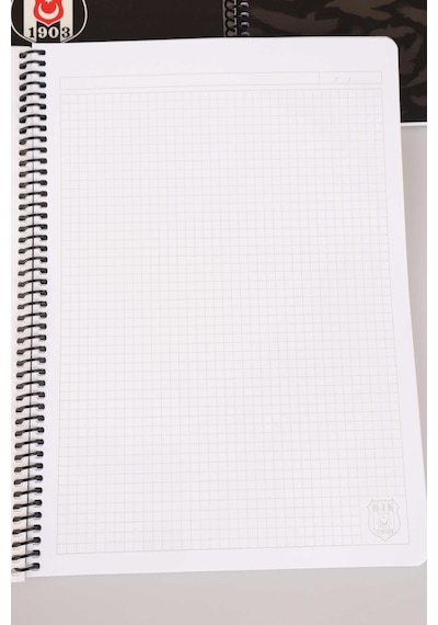 Lisanslı Beşiktaş "tekli" Spırallı Kareli A4 Karton Kapak 72 Yaprak Defter