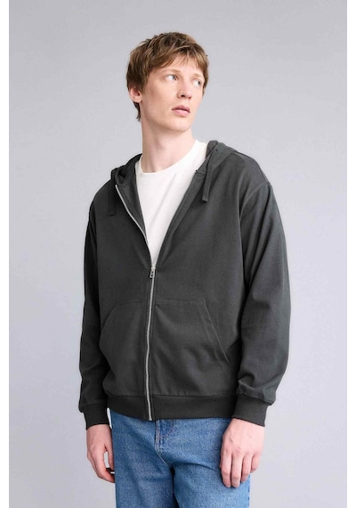 Defacto %100 Pamuk Fermuarlı Sweatshirt F9812ax26spar221 Antrasit-ar221