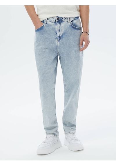 Kip Açık Mavi Carrot Fit Denim %100 Pamuk Pantolon Çok Renkli