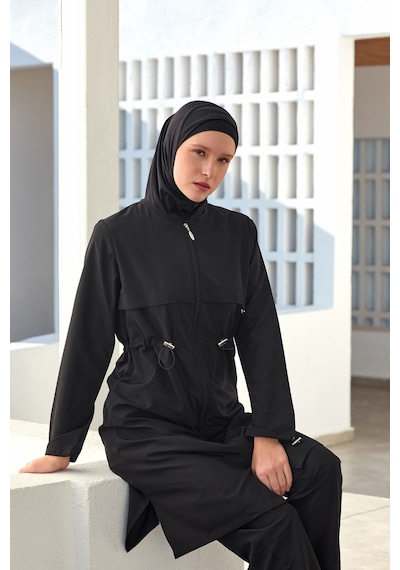 Adasea Ebony Uzun Kollu Tam Tesettür Mayo 1504-25 Siyah