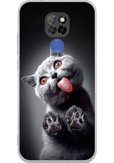 General Mobile Gm 20 İle Uyumlu Kedi 2 Kamera Korumalı Şeffaf Kılıf Şeffaf