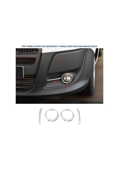 Ebal Otomotiv Fiat Doblo Krom Sis Çerçevesi+Sis Far Kaşı 4 parça 2010-2015