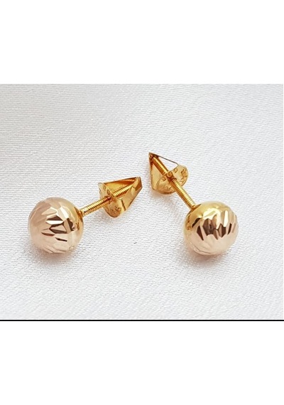 İdealsarraf İdeal Sarraf Orta Boy Vidalı Altın Top Küpe