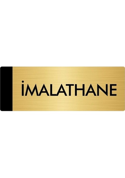 Metal Yönlendirme Levhası, Departman Kapı Isimliği İmalathane 5x20 Cm Altın Renk