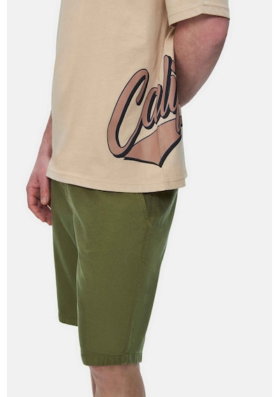 Ucla Roscoe Sütlü Kahve Bisiklet Yaka Baskılı Oversize Erkek Tshirt Sütlü Kahve Sütlü Kahverengi