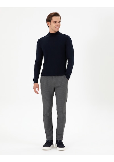 U.S. Polo Assn. Erkek Slim Fit Yarım Balıkçı Yaka Lacivert Kazak 50297054-VR033