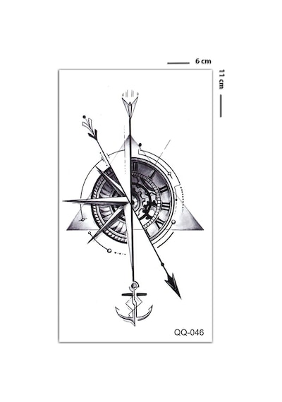Bearpear Çapa Dövmesi, Pusula Dövmesi, Unisex Dövme, Geçici Vücut Dövmesi, Minimal Dövme Tattoo